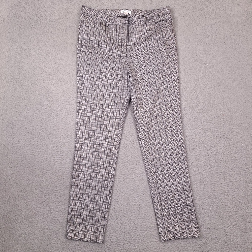 Calvin Klein Pants Womens 8 Gray Black Plaid Stretch Trouser Office Career